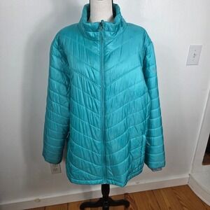 Columbia Omni Heat Lightweight Puffer Jacket Teal 3X Women
